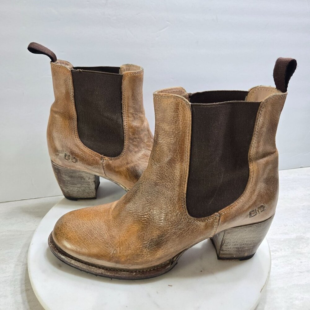 Bed‎ Stu LORN Chelsea Boots Womens 9 Distressed Tan Leather White Washed Cobbler